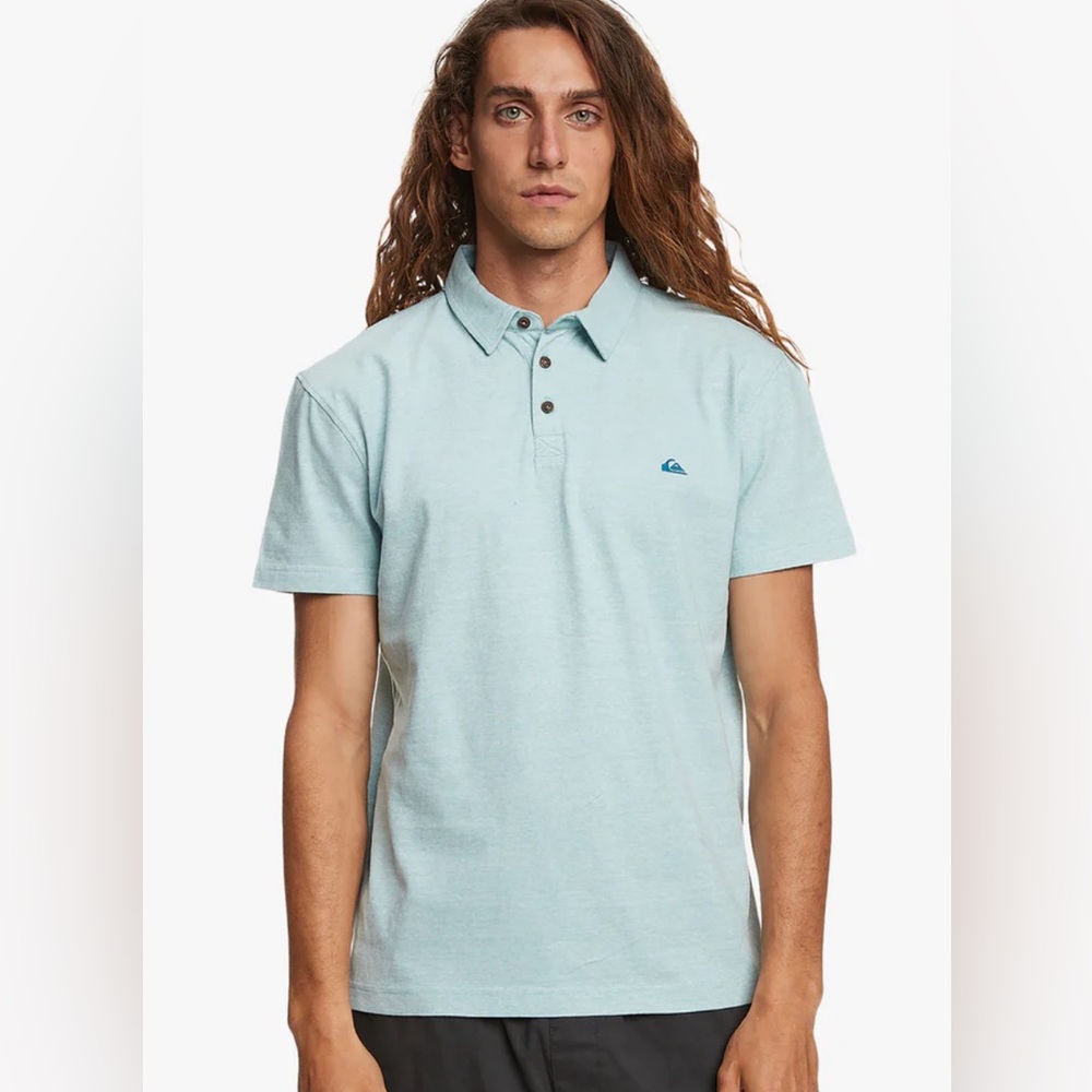 NWOT Quicksilver Sunset Cruise Short Sleeve Polo Shirt Blue XL